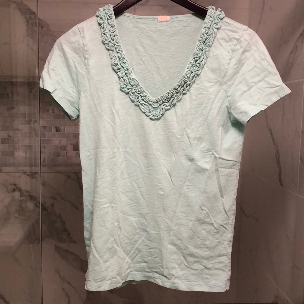 J Crew 100% Cotton Mint Green Size Small Tee Shirt